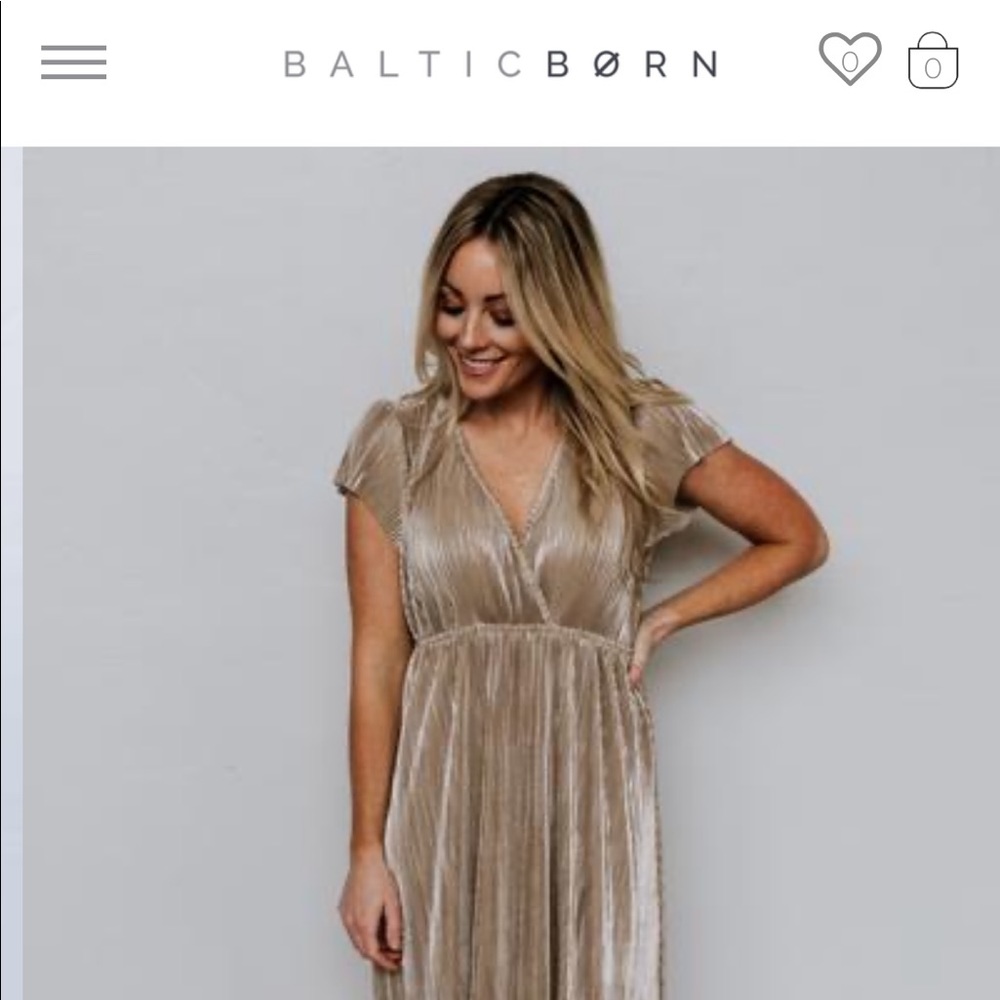 BALTIC BORN: Athena Gold Printed Maxi Dress